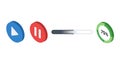 A graphic representation of video controls with play, pause, and progress bar icons Royalty Free Stock Photo