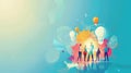 Graphic representing the diverse and multifaceted skills and talents within a dynamic startup teamwith ample copy space for text