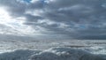 Scenery of a beautiful cloudy sky over an ice-covered pond Royalty Free Stock Photo