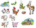 Graphic resources, like a village, and animals farm