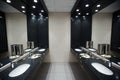 Graphic Restroom Interior with Social Distancing