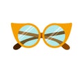 Graphic with retro style glasses yellow