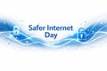 Safer Internet Day With Blue Padlocks And Digital Waves Royalty Free Stock Photo