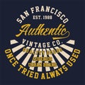 Graphic SAN FRANCISCO AUTHENTIC VINTAGE