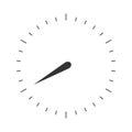 Graphic scale of round measuring tool with arrow. 360 degree template of barometer, compass, manometer, speedometer
