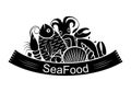 Graphic seafood together, vector