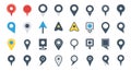 Flat design vector set of diverse location pins Royalty Free Stock Photo