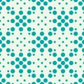 Graphic simple ornamental tile, vector repeated pattern made using circles. Vintage art abstract seamless texture can be used as