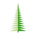 Graphic simple silhouette of green coniferous tree