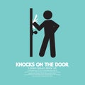 Graphic Of Single Man Knocks on The Door Royalty Free Stock Photo