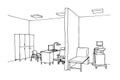 Graphic sketch doctor`s office