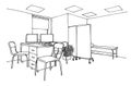 Graphic sketch doctor`s office
