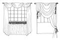 Graphic sketch, drapery, curtain Royalty Free Stock Photo