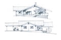 Graphic sketch of a house arrangement Royalty Free Stock Photo