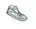 Graphic sketch of pair teenage gym shoes Royalty Free Stock Photo