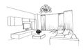 Graphic sketch room TV upholstered furniture