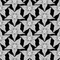 Graphic starfish seamless pattern