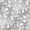 Graphic starfish seamless pattern