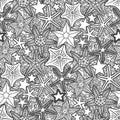 Graphic starfish seamless pattern