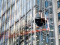 CCTV surveillance security dome camera in city center Royalty Free Stock Photo