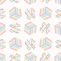 Graphic striped geometric cube polka dot abstract seamless