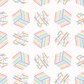 Graphic striped geometric cube polka dot abstract seamless Royalty Free Stock Photo