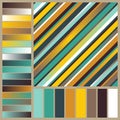 Graphic Striped Seamless Pattern with Autumn Color Swatches and Gradients