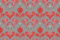 Graphic style regular patterns template with hearts