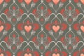 Graphic style regular patterns template with hearts