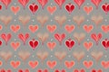Graphic style regular patterns template with hearts