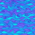 Pattern purple turquoise blue sea waves
