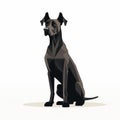Graphic Stylized Great Dane Sitting With Photorealistic Accuracy