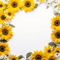 Graphic sunflower border Royalty Free Stock Photo