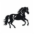 Graphic Symbolism: Black Horse Silhouette On Clean White Background Royalty Free Stock Photo