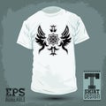 Graphic T- shirt design - Abstract Luxurious heraldic design