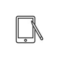 Graphic tablet line icon