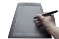 Graphic tablet with pen, for illustrators, designers and retouchers, black