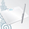 Graphic tablet with a stylus pen