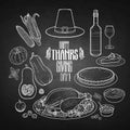 Graphic Thanksgiving day collection Royalty Free Stock Photo