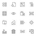 Graphic tools line icons set