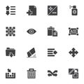 Graphic tools vector icons set