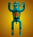 Graphic vector illustration, anthropomorphic character isolated