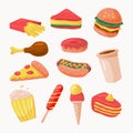 Junkfood design collection Royalty Free Stock Photo