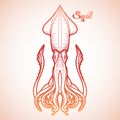Graphic vector squid