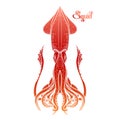 Graphic vector squid