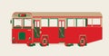 Graphic vector of an vintage single-decker bus