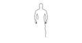 Graphic video of normal physique male silhouette