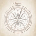 Graphic wind rose compass Royalty Free Stock Photo