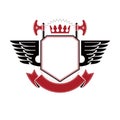Graphic winged emblem .