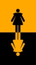 Graphic woman standing alone